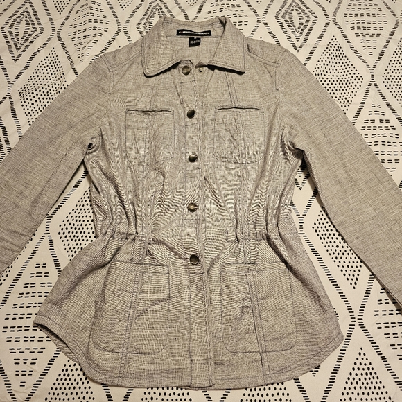 Company Ellen Tracy Jackets & Blazers - Company Ellen Tracy Jacket with Adjustable Cinched Waist Gray Women's Size 10